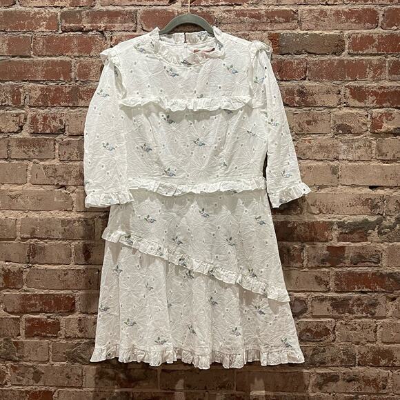 NEW JessaKae White Eyelet Ruffle Dress Size XL - Picture 3 of 7